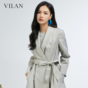 vilan/慧兰商场款风衣女气质春季新款时尚流行高级中长款外套