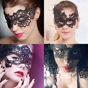 情趣面罩面具夫妻调情眼罩化装舞会性感蕾丝黑色镂空蕾丝用品