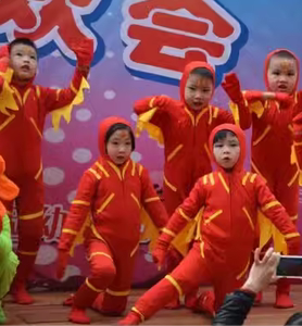 六一儿童表演舞蹈演出服装火焰小火苗小火娃舞台猫咪小猫表演服