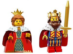 LEGO乐高71008人仔抽抽乐13季国王71011王后15季开封配件塑料玩具