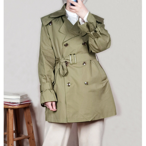 米索风衣春秋高级感女装宽松海军领小个子中长款米索美素外套