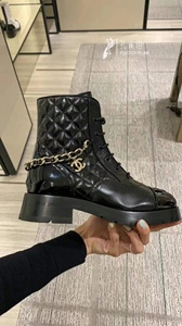 Chanel/香奈儿2024新款女士链条菱格短靴女靴