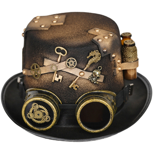 蒸汽朋克steampunk复古齿轮机械礼帽护目镜维多利亚摄影魔术道具