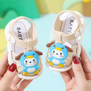 夏季凉鞋婴幼儿0-4岁男女宝宝可爱卡通防滑软底可水洗包头学步鞋