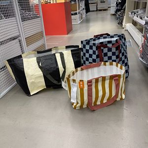 IKEA宜家 塞克夏劳手提袋 环保购物袋子折叠便携单肩背袋学生拎书