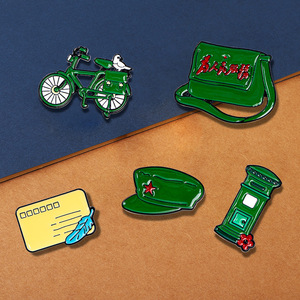复古系列徽章邮筒二八自行车胸针邮政背包装饰品纪念胸章书包配饰