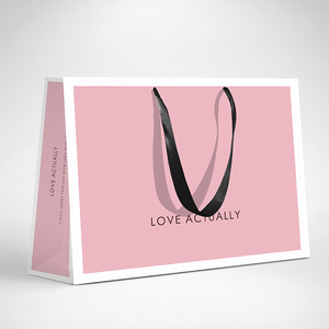 时尚粉色服装店包装袋欧美油画婚礼伴手礼品纸袋手提袋印刷定制