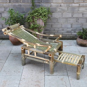 竹躺椅老人椅竹制品竹椅子靠背椅竹沙发传统阳台田园椅整装