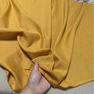 12元/米苎麻棉亚麻布料汉服连衣裙裤子棉麻面料 暖黄色
