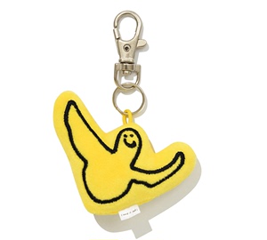 韩国代购直邮 WHATITISNT 黄色小飞人 毛绒 包包挂件 钥匙扣 正品