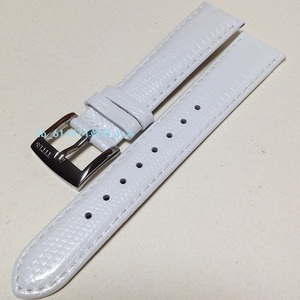 铁达时TITUS表带真皮男女款正品白色鳄鱼网纹理手表皮带18mm宽度