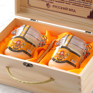 俄罗斯进口蜂蜜椴树蜜结晶蜜雪蜜天然野生无添加1000克装正品