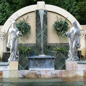 欧式人物庭院流水喷泉家居鱼池仕女创意雕塑装饰招财花园摆件