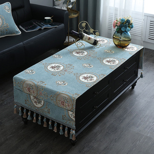 欧式茶几桌布高级感轻奢新款客厅家用长方形遮丑电视柜组合盖布