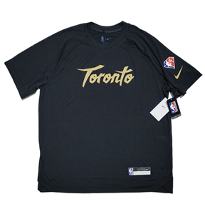 nike多伦多猛龙队21-22赛季球员版GI短袖黑色75周年速干投篮服T恤