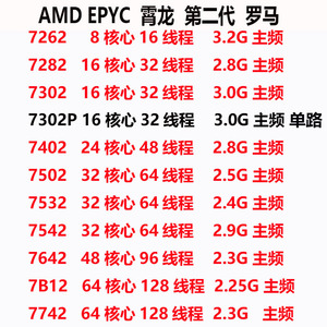 AMD EPYC 7601 7282 7302 7402 7532 7542 7642 7B12 7742无锁CPU