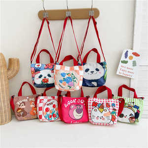 韩版儿童小包包国熊猫卡通可爱古风帆布手拎手提拿手提包袋水挎包