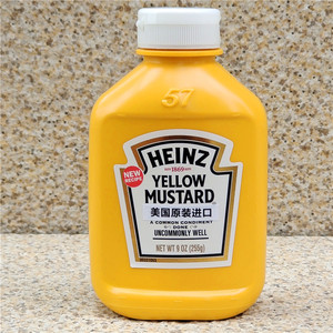 美国进口亨氏黄芥末调味酱热狗肠酱三明治酱HEINZ Yellow Mustard