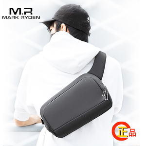 马可莱登立体切面胸包12寸平板包USB充电通勤运动休闲单肩斜挎包