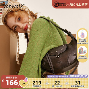 VANWALK牛仔系列 原创复古手提斜挎包新款少女包包通勤小众单肩包