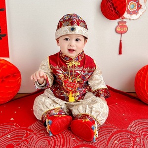 24春夏男女宝宝周岁礼服中国风婴幼儿童拍照抓周套装百日宴衣服唐