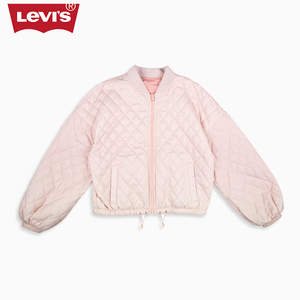 Levi's李维斯女士秋冬款两面穿粉色短款休闲棉服，有一点点