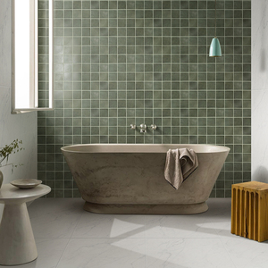 中古风西班牙进口砖100×100亚光绿色瓷砖浴室厕所卫生间墙砖地砖