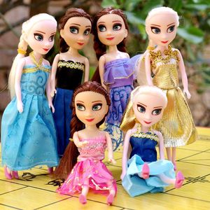 冰雪奇缘迷你娃娃女孩漂亮公主娃娃塑胶仿真娃娃玩具艾莎和安娜