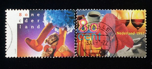 荷兰信销邮票1996/1997年生日节庆 跳舞 红酒 2全