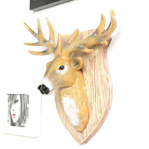 鹿头装饰壁挂客厅背景墙挂件北欧风格壁饰创意玄关墙上装饰品小号