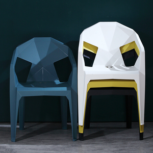 加厚欧式现代休闲耐用家用塑料椅子熟胶带防滑餐厅棋牌室凳子麻将