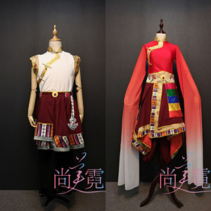 出租藏族舞蹈演出服装女新款短款套马杆的汉子扎西德勒少数民族服