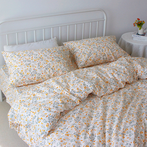纯棉床单单件四件套 1米5床单纯棉冬款不跑床的床单被罩被套两件
