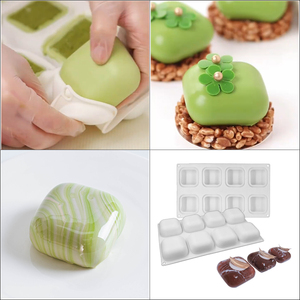 多连正方块慕斯蛋糕硅胶模具甜品法式西点巧克力圆形装饰烘焙模