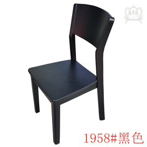 黑色实木餐椅现代简约家用餐厅椅整装橡木纹酒店餐椅成人靠背椅子