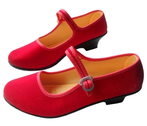 高跟女士红布鞋黑布鞋民族秧歌舞红色舞蹈鞋老北京黑布鞋平跟女鞋