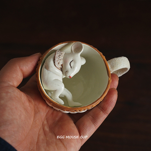 童话故事 出口欧式树脂茶杯老鼠造型装饰挂件 可爱小摆件卡通礼物