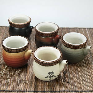 陶作坊小茶海台湾含海草环粗陶瓷功夫茶具配件匀杯日式色釉公道杯