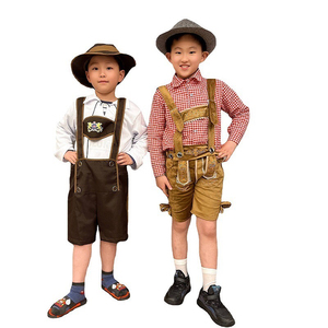 cosplay儿童德国啤酒服装六一节演出服男慕尼黑格子帽子传统服装