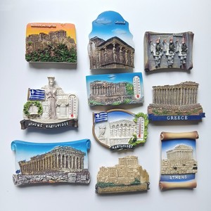 希腊雅典克里特圣托里尼树脂冰箱贴磁贴爱琴海巴尔干旅游纪念品