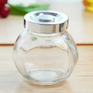 创意杂粮储物罐玻璃瓶果酱调料罐子储存罐玻璃密封罐扁鼓收纳罐