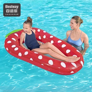 bestway水上充气浮排大号游泳浮床海滩垫儿童加厚坐骑漂浮躺椅