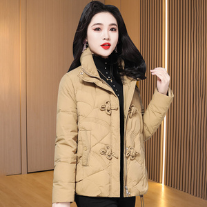 棉袄女2023年短款洋气盘扣设计感中国风洋气羽绒棉服高档宽松外套