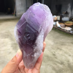 天然水晶原矿  紫水晶冰糖骨干权杖水晶原石标本颜色美造型精致