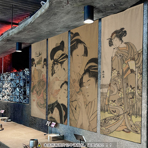日式浮世会长条挂布挂毯日本和风料理寿司店氛围感装饰布背景布