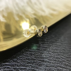 钻石K金耳钉36分泡泡18K金耳钉女士原装正品鉴定证书日本工艺