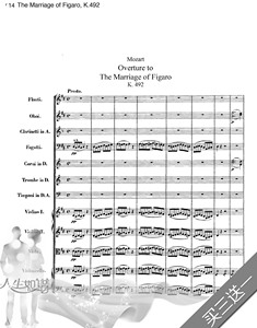 莫扎特 费加罗的婚礼 序曲 总谱分谱