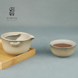 台湾陆宝镜清原矿陶瓷便携旅行快客杯茶具礼盒玲珑随手泡一壶一杯