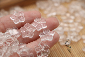 【小莳光】天然白水晶五瓣花 14.5mm DIY饰品配件 L96-4