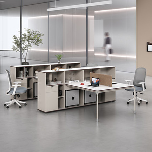财务桌设计款办公桌椅组合轻奢电脑桌办公室多人简约现代员工桌子